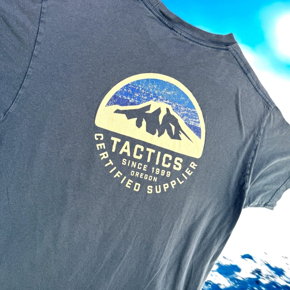 Tactics Shirt Mens Large Blue Certified Supplier Mountain Graphic‎ Tee Oregon